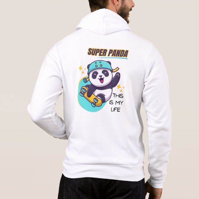 Toppen Panda Skateboarding T Shirt (Baksida)