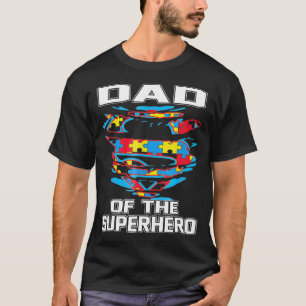 Toppen Pappa Autistic Awareness Gift Far Superhero T Shirt
