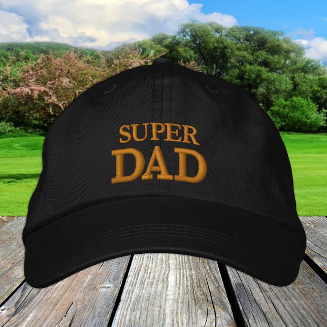 TOPPEN PAPPA broderade basebollsockel guld / svart Broderad Keps (Skapare uppladdad)