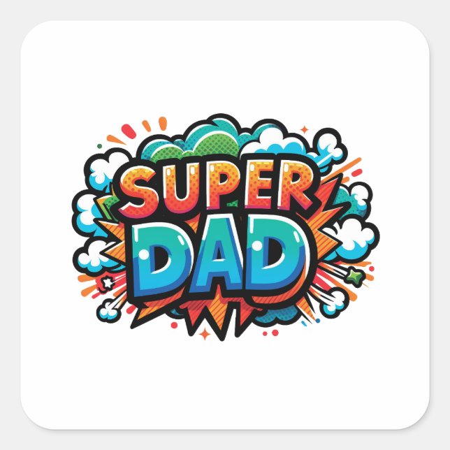 Toppen Pappa Fyrkantigt Klistermärke (Framsida)