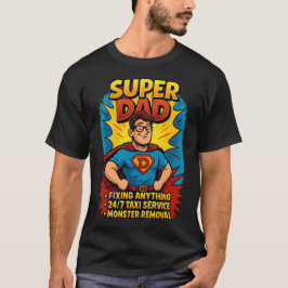 Toppen Pappa Gift - Fars dag superhjälte Tecknad T Shirt