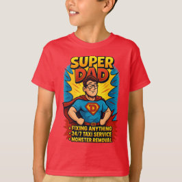Toppen Pappa Gift - Fars dag superhjälte Tecknad T Shirt