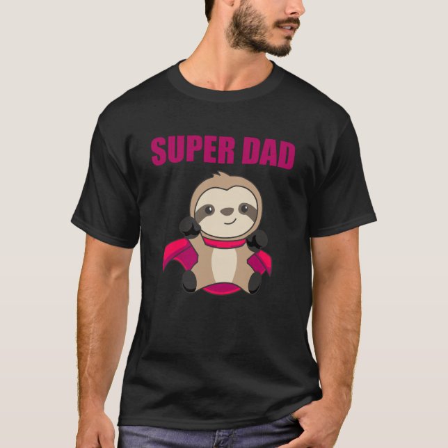 Toppen Pappa Hero Funny Sloth Pappa Far T Shirt (Framsida)
