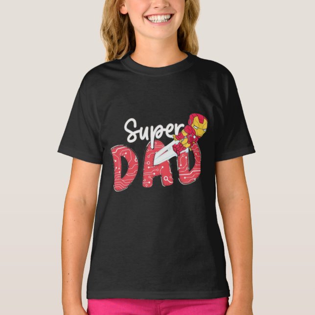 Toppen Pappa - Järn Hero Edition T Shirt (Framsida)