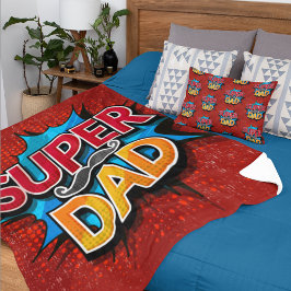 Toppen Pappa Mustache Modern Grunge Fleecefilt