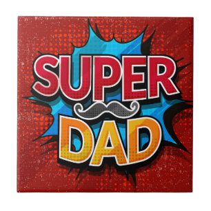 Toppen Pappa Mustache Modern Grunge Kakelplatta