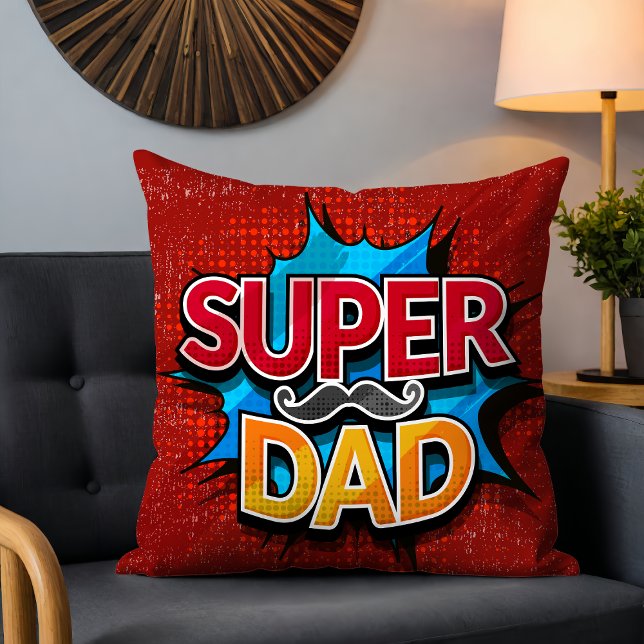 Toppen Pappa Mustache Modern Grunge Kudde (Skapare uppladdad)