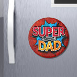 Toppen Pappa Mustache Modern Grunge Magnet<br><div class="desc">I toppen Mustache Modern Grunge Magnets finns texten "Toppen" i modern röd och gult typografi på en blå och röd grå bakgrund accentuerad med mustasch. Gåvor till Pappa för födelsedag,  Fars dag,  jul,  helgdagar med mera. Skapat av Evco Studio www.zazzle.com/store/evcostudio</div>
