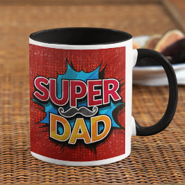 Toppen Pappa Mustache Modern Grunge Mugg