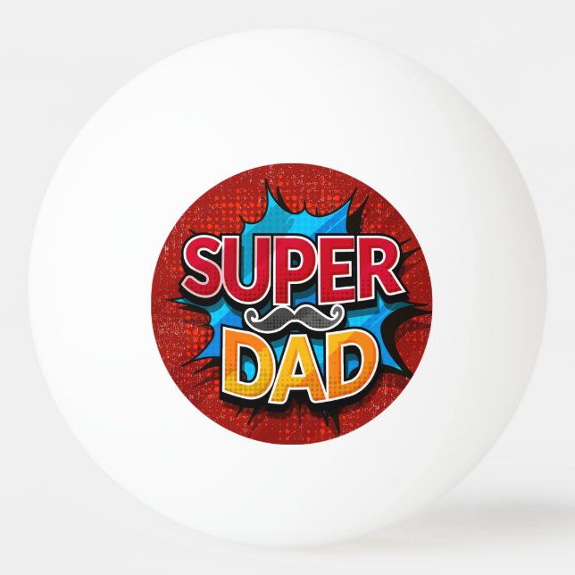 Toppen Pappa Mustache Modern Grunge Pingisboll (Framsidan)
