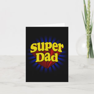 Toppen pappa, röd/gult/blått Superhero Kort