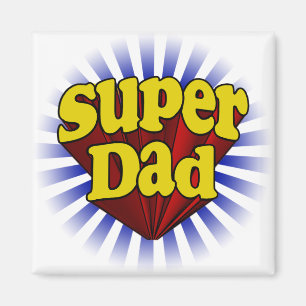 Toppen pappa, röd/gult/blått Superhero Magnet