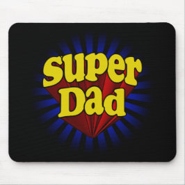 Toppen pappa, röd/gult/blått Superhero Musmatta