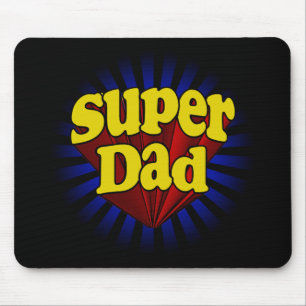 Toppen pappa, röd/gult/blått Superhero Musmatta