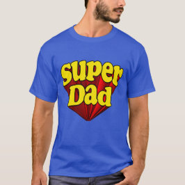 Toppen pappa, röd/gult/blåttfars dag Superhero T Shirt