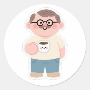👨 Toppen Pappa Runt Klistermärke