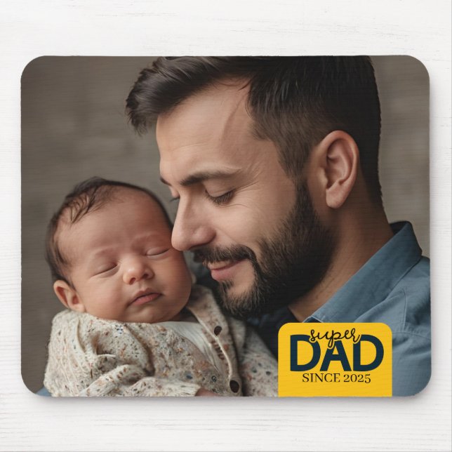 Toppen Pappa sedan år Anpassningsbar Baby och Far  Musmatta (Framsidan)