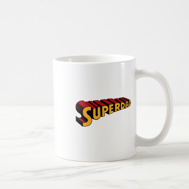 Toppen Pappa Superdad Funny Superhjälte Pappa Kaffemugg (Höger)