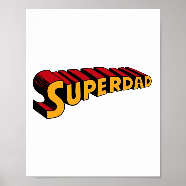 Toppen Pappa Superdad Funny Superhjälte Pappa Poster (Framsidan)