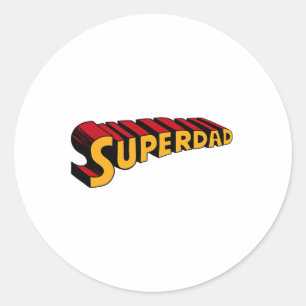 Toppen Pappa Superdad Funny Superhjälte Pappa Runt Klistermärke