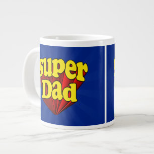 Toppen, Pappa, Superhjälte Red/Gult/Blue Fars dag Jumbo Mugg