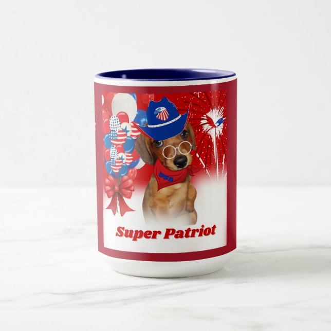 Toppen Patriot Dachshund Coffee Mugg (Center)