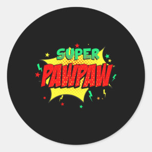 Toppen Pawpaw-Tecknad Themed Stil Superhjälte Far Runt Klistermärke