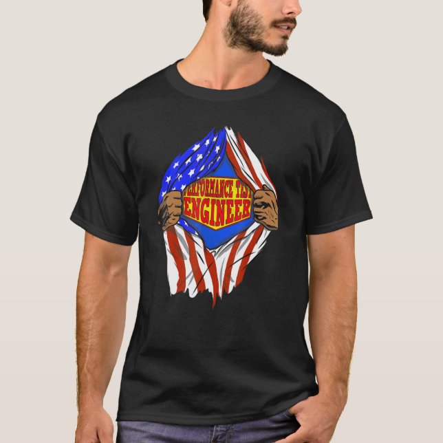 Toppen Performance Test Ingenjör Hero-jobb T Shirt (Framsida)