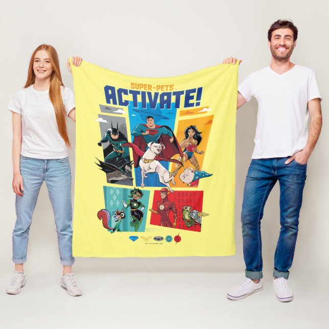 Toppen-Pets & Justice League - Aktivera! Fleecefilt (På plats)