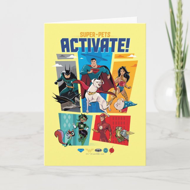 Toppen-Pets & Justice League - Aktivera! Kort (Framsida)