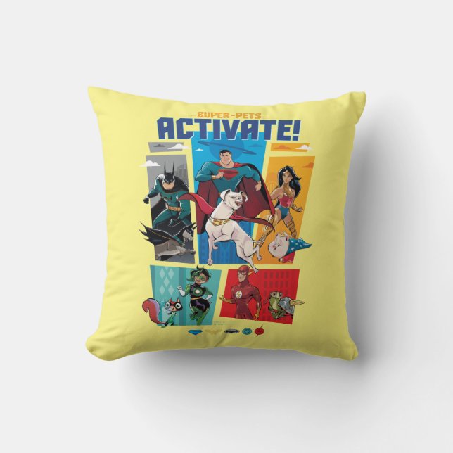 Toppen-Pets & Justice League - Aktivera! Kudde (Framsida)