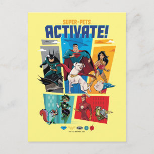 Toppen-Pets & Justice League - Aktivera! Vykort