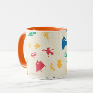 Toppen-Pets & Justice League Silhouette Mönster Mugg