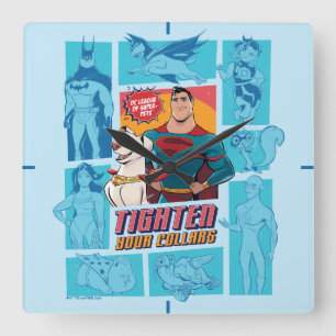 Toppen-Pets & Justice League - Tighars Your Collar Fyrkantig Klocka
