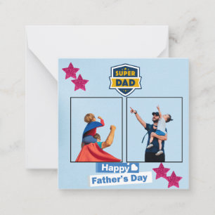 Toppen Photo Collage Lycklig Fars dag Card Anteckningskort