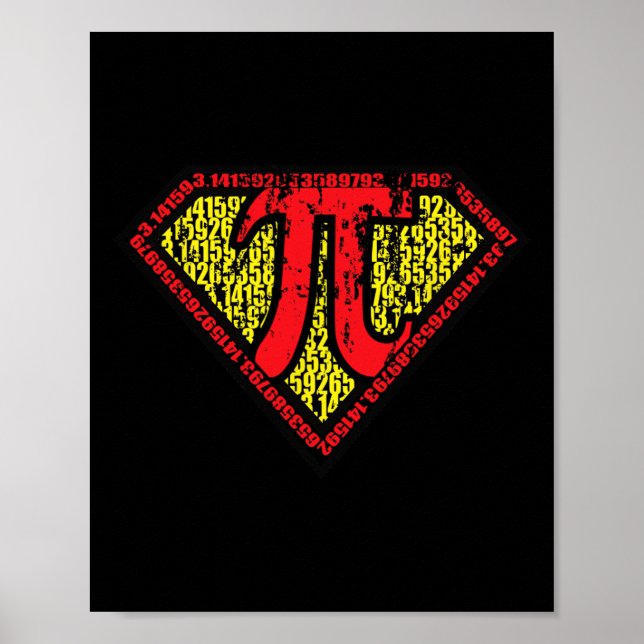 Toppen Pi Day 2021 Superhjälte för Math Geeks och  Poster (Framsidan)