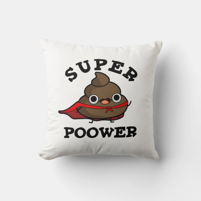 Toppen Poower Funny Toppen Hero Poop Pun Kudde (Framsida)