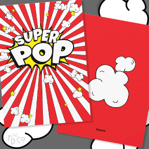 Toppen Pop! Lusnyj, Corny, Popcorn Pun Tom Pappa Julkort