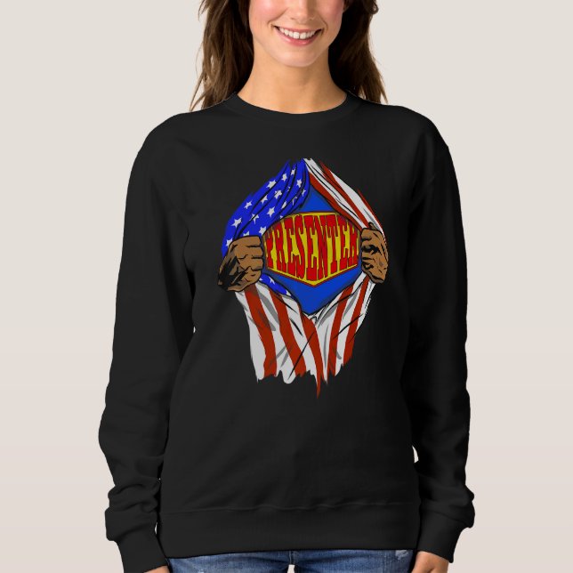 Toppen Presenter Hero-jobb T Shirt (Framsida)