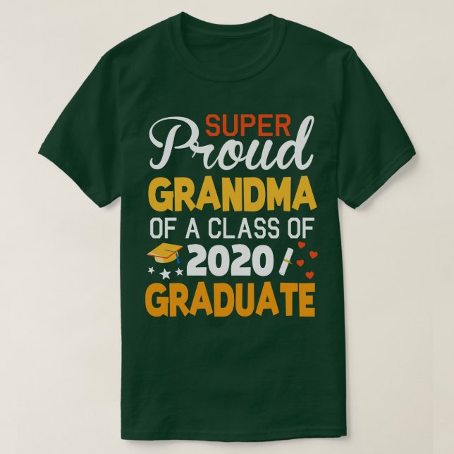 Toppen Proud Grandma of an Class of 2020 Student S T Shirt (Design framsida)