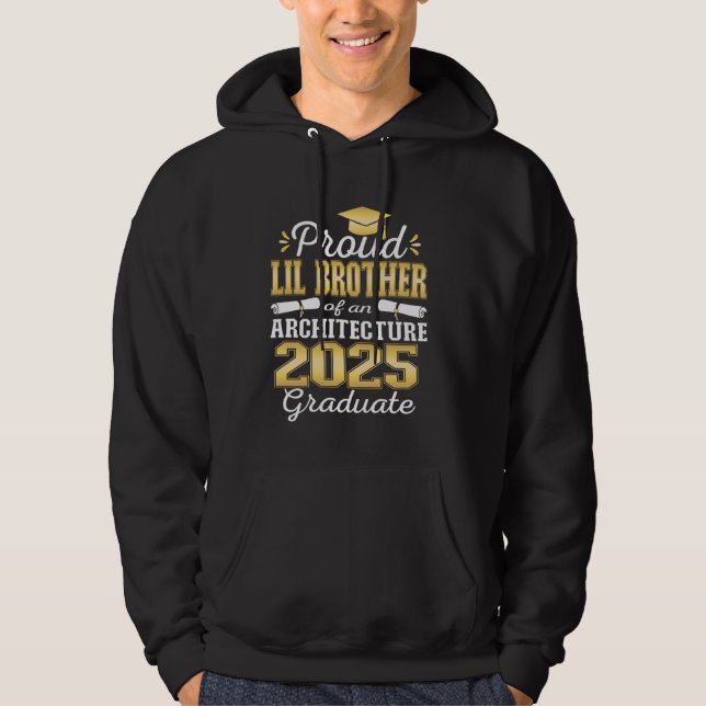 Toppen Proud Little Brother 2025 Architecture Grad Hoodie (Framsida)