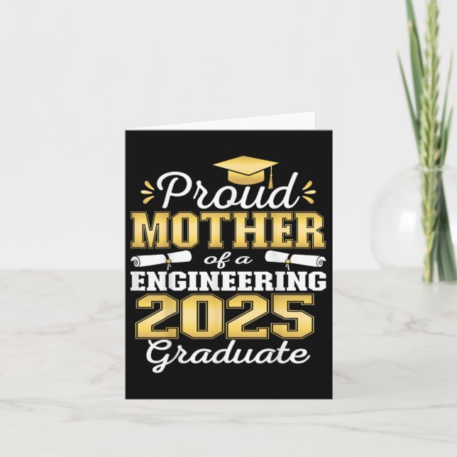 Toppen Proud Mor of 2025 Engineering Student Fa Kort (Framsida)
