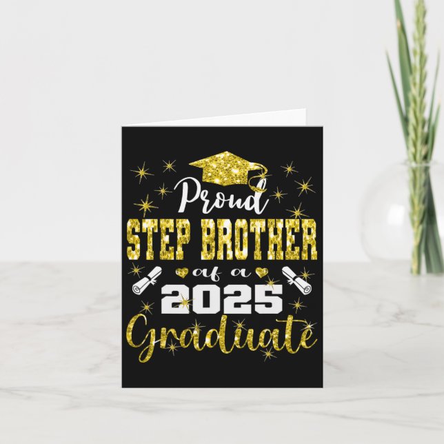 Toppen Proud Step Brother of 2025 Student Graduati Kort (Framsida)