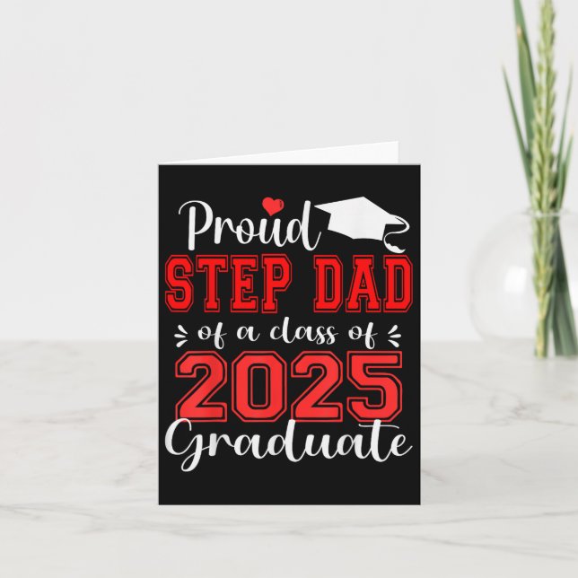 Toppen Proud Step Pappa från 2025 Student Studente Kort (Framsida)