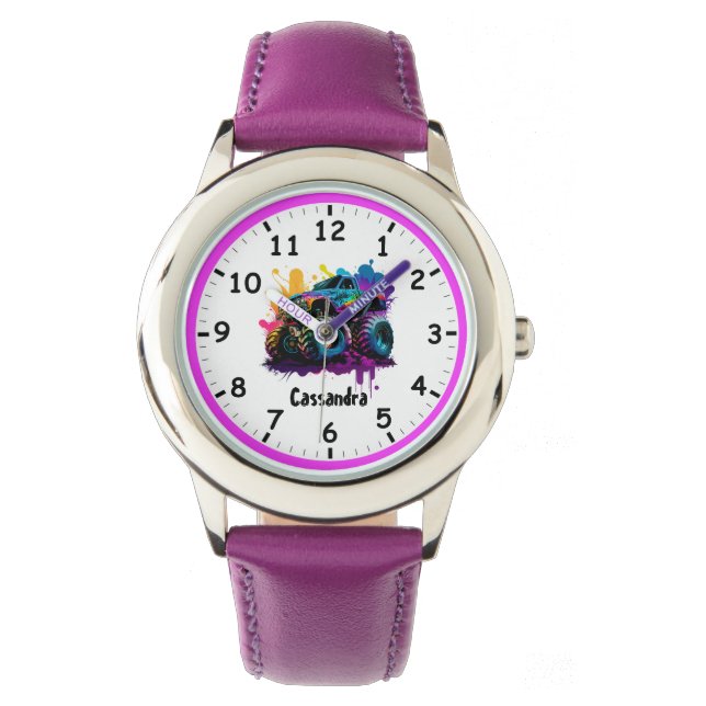 Toppen Psychedelic Monster Lastbil Kids Armbandsur (Framsida)