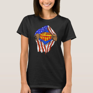Toppen Quality Assurance Tester Hero-jobb T Shirt
