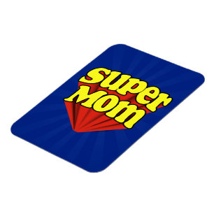 Toppen Red/Gult/Blue Superhjälte Mors dag Magnet