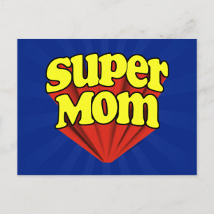 Toppen Red/Gult/Blue Superhjälte Mors dag Vykort