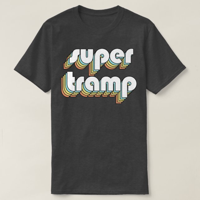 Toppen Retro Rainbow Typography Faded Stil T Shirt (Design framsida)