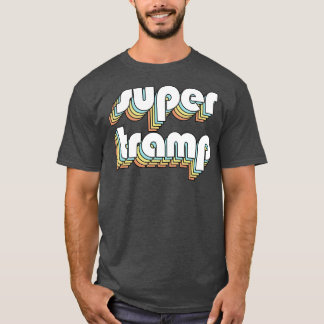 Toppen Retro Rainbow Typography Faded Stil T Shirt